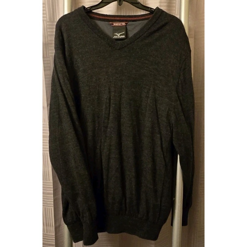 Mizuno Sweater Men 2XL Performance Windlite Flex Windproof V-Neck Black Pullover